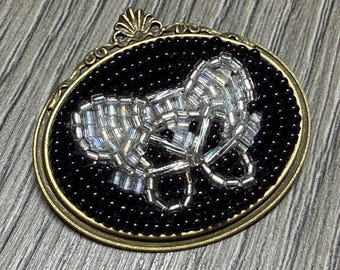 Pelvis Beaded Brooch 5cm x 4cm