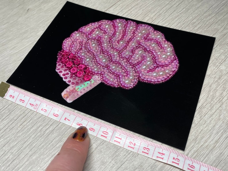 Beaded Brain Anatomy Embroidery A6 Print - Etsy