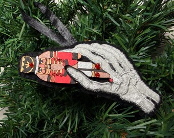 Nutcracker Skeleton Hand Embroidered Hanging Ornament Decoration