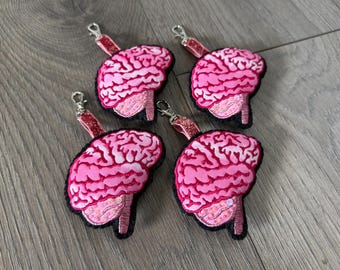 Brain Anatomy - Embroidered Bag Charms