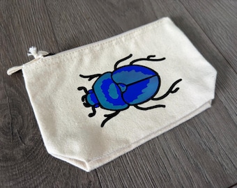 Blue Beetle 19cm Canvas Zipper Bag