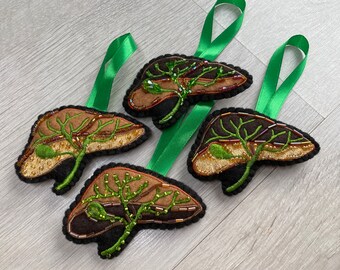 Liver Anatomy - Embroidered Hanging Decoration