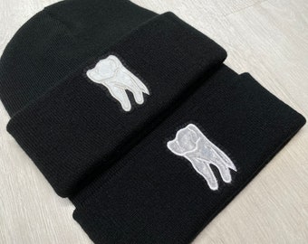 Tooth Embroidered Beanie - Molar