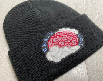 Brain Fog Embroidered Beanie Hat