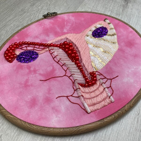 Uterus 8” x 10” Oval Embroidery Hoop