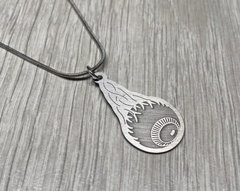 Eyeball Stainless Steel Necklace. Anatomy, Doctor, Nurse, Gift, Medical, Organs, Eye, Optic Nerve, etc.