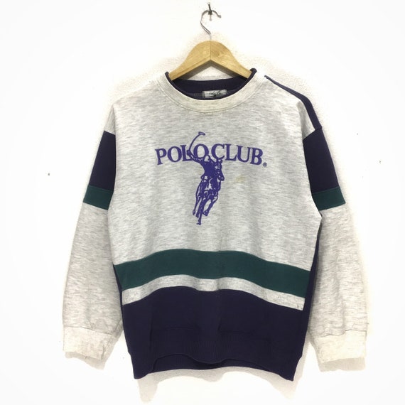 Vintage POLO CLUB Big Logo Pony Striped Sweatshirt