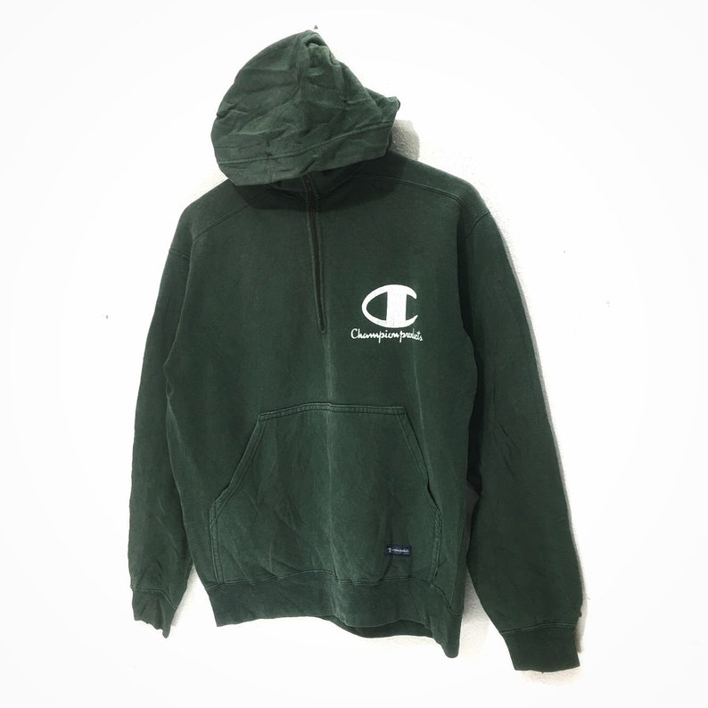 Vintage CHAMPION PRODUCT USA Green Hoodie Sweatshirt Jumper Athletic Apparel