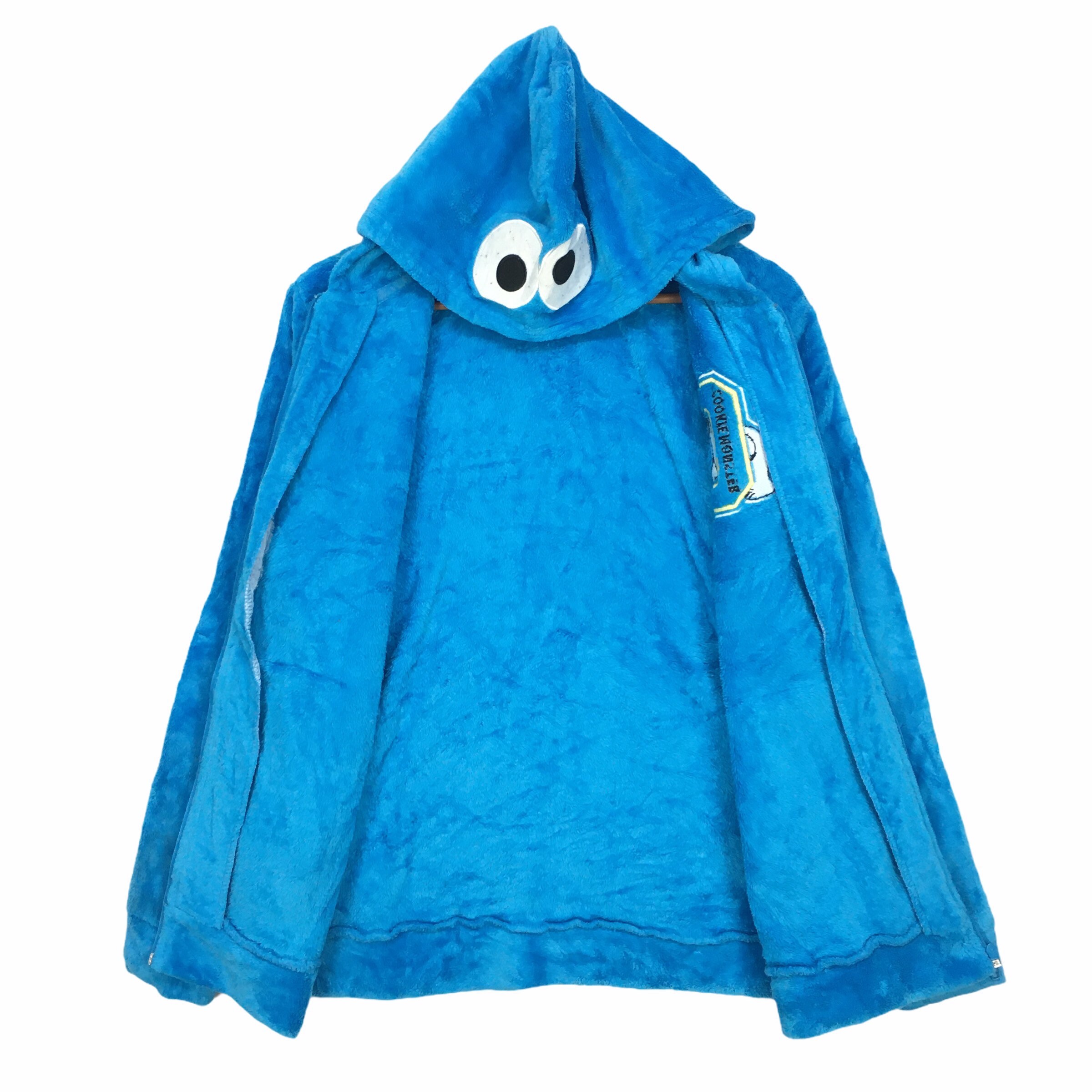 Vtg UNIVERSAL STUDIO Cookie Monster Zip Up Fleece Hoodie | Etsy