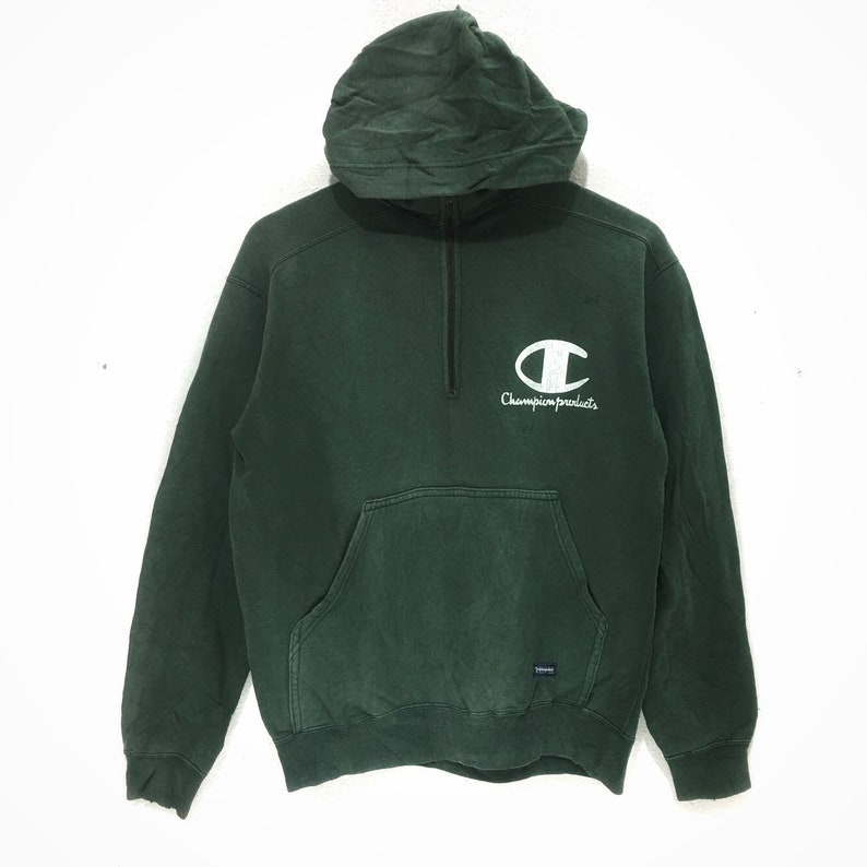 Vintage CHAMPION PRODUCT USA Green Hoodie Sweatshirt Jumper Athletic Apparel