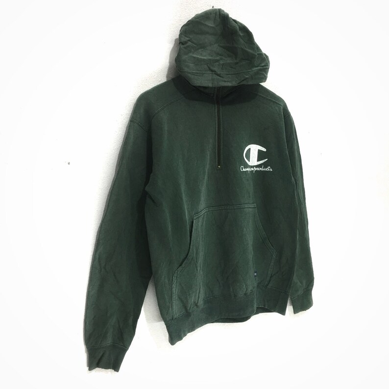 Vintage CHAMPION PRODUCT USA Green Hoodie Sweatshirt Jumper Athletic Apparel