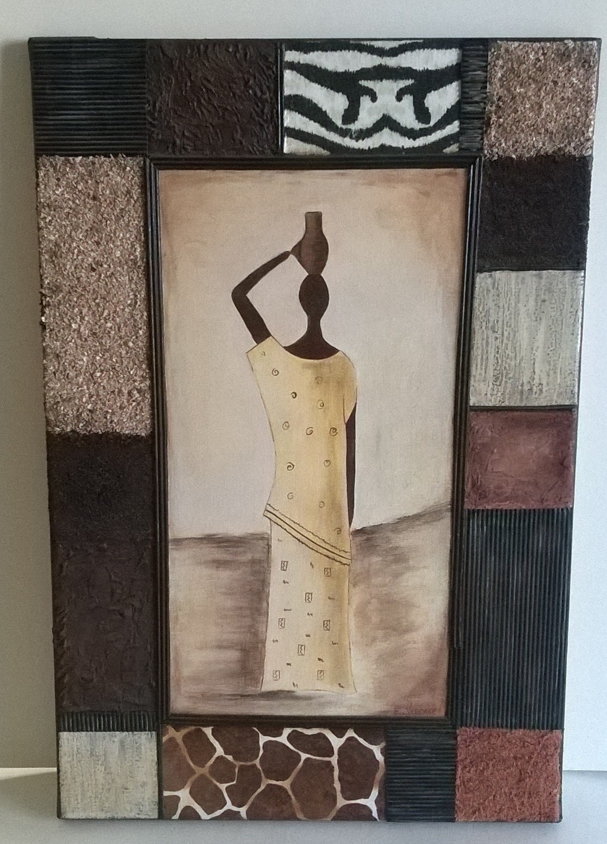 Tableau Peinture Acrylique Porteuse d'eau Promo