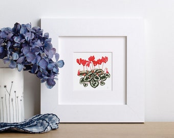 Small framed art print,Cyclamen small framed wall art,