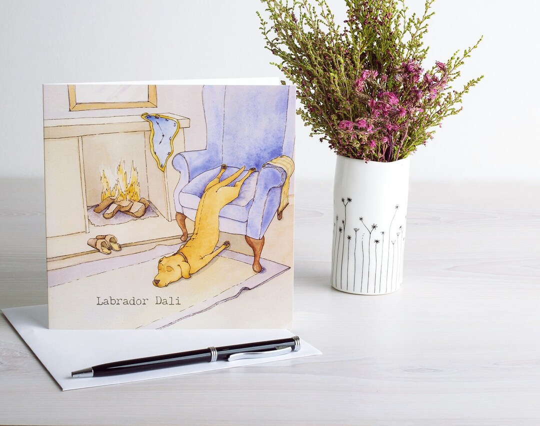 salvador-dali-labrador-dog-art-pun-card-etsy-australia