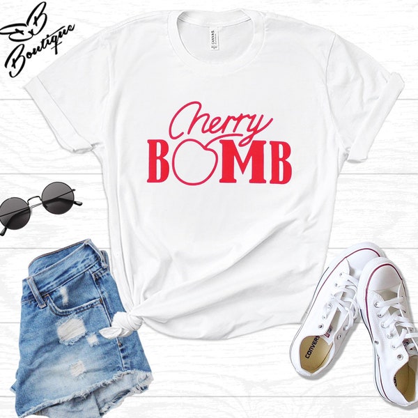Cherry Bomb T-shirt, Tumblr, Hipster, Fashion, Slogan Tee, Instagram womens cute top, Girlfriend Gift, Cherry Bomb Tee Top