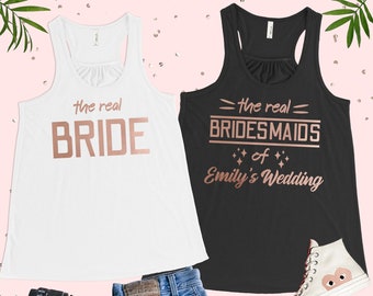 Bachelorette Party Tank Tops  | Hen Party Tank Tops | The Real Bride Tank Tops The Real Bridesmaid of Tank Tops | Bridal Party Tank |