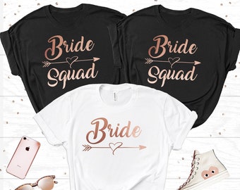 Bride and Bride Squad #2 | Bride & bridesmaid bachelorette party T Shirt tops Hen Do Clothing