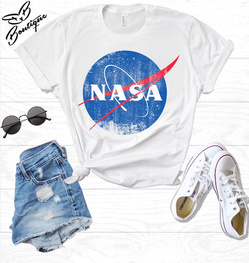 Womens NASA Logo Tshirt in Black for Women Women's Etsy
