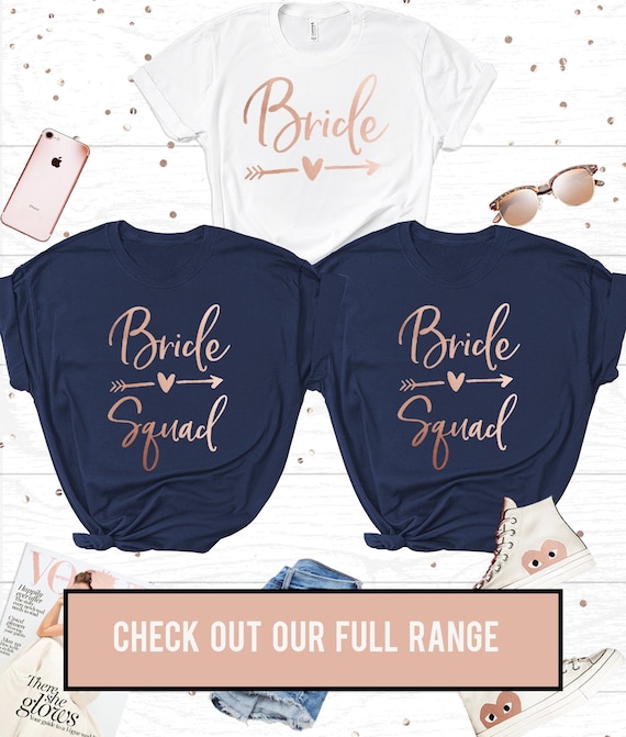 rose gold bridesmaid shirts