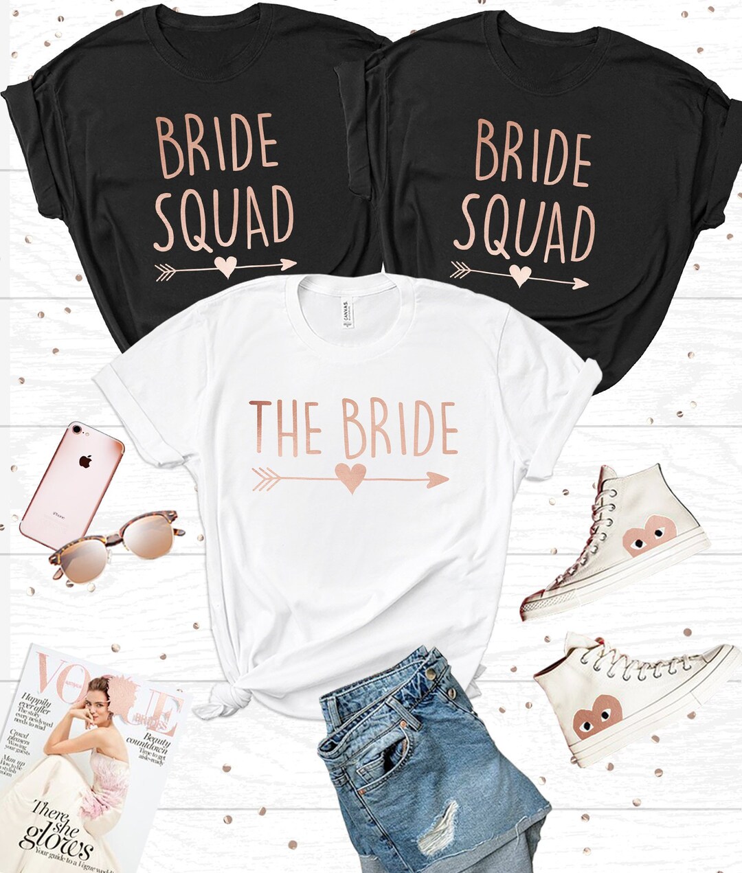 Hen Do Tshirts Hen Party Tshirts Bride and Bride Squad Tshirts