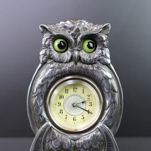 Art Nouveau Antique Owl Clock With Shifty Eyes That Move Art Nouveau Antique Owl Clock With Shifty Eyes That Move
