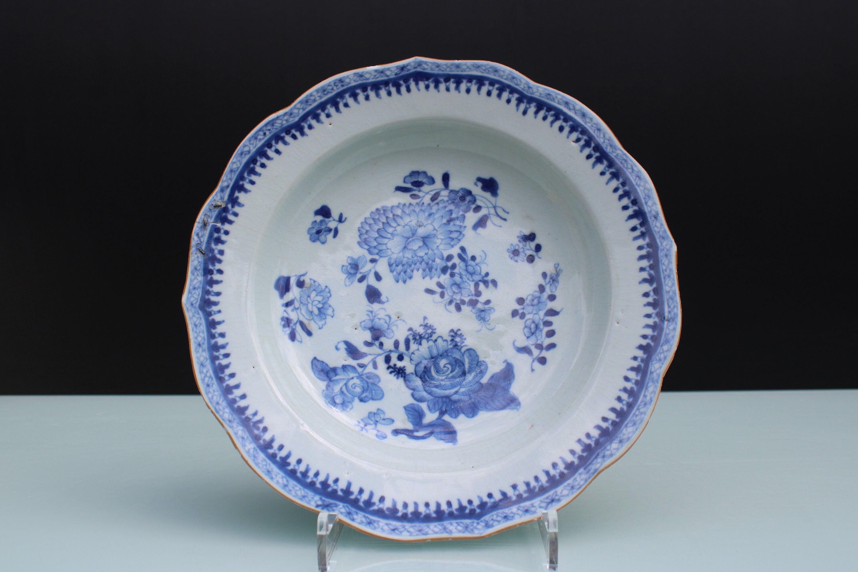 アンティークの中国の花柄青白磁皿 - Etsy 日本