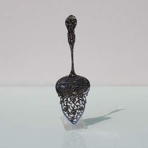 Antique rococo style silver plated cake knife