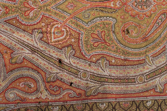 Antique large Victorian embroidered Kashmir paisl… - image 8