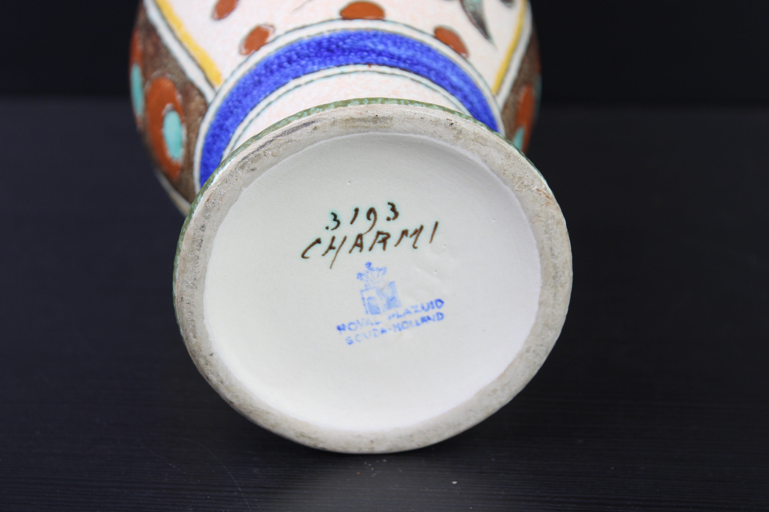 A Vintage Retro Floral Flower Vase by Gouda Holland Plazuid. - Etsy