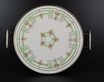 ヴィンテージ 95% アールヌーボー ピューター フローラル サービング