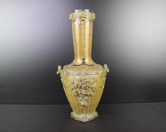 Jugendstil große Blumenvase aus Zinn von Guenardeau France