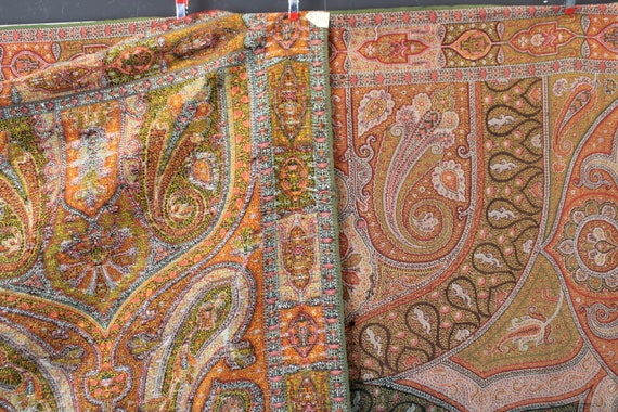 Antique large Victorian embroidered Kashmir paisl… - image 9