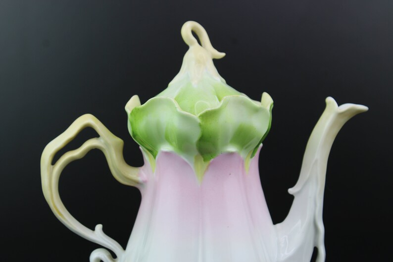 Art Nouveau Floral Porcelain Teapot. Etsy