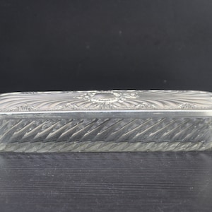 Art Nouveau glass and silver plated trinket box by WMF