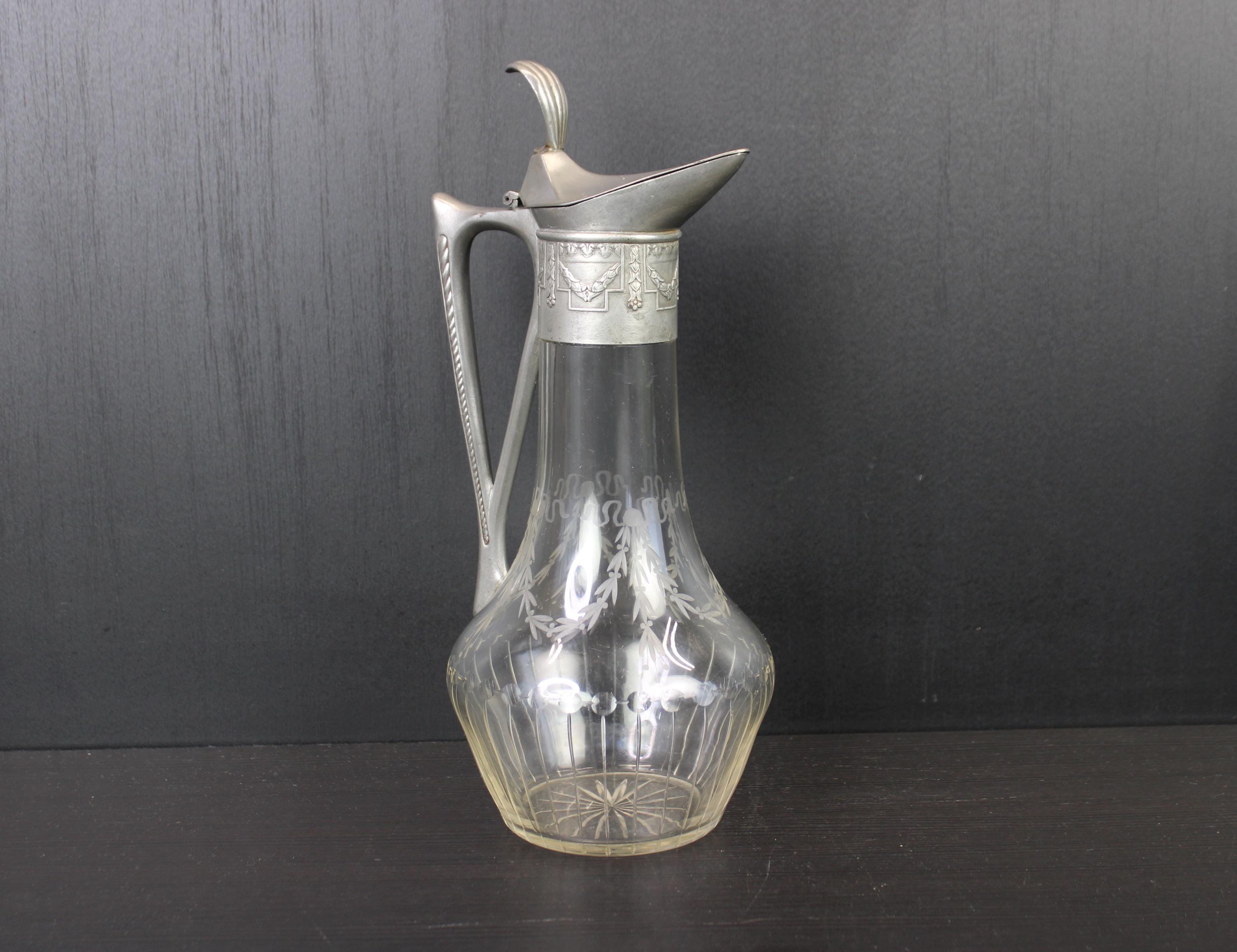 Art Nouveau Floral Wine Decanter Carafe. - Etsy Israel