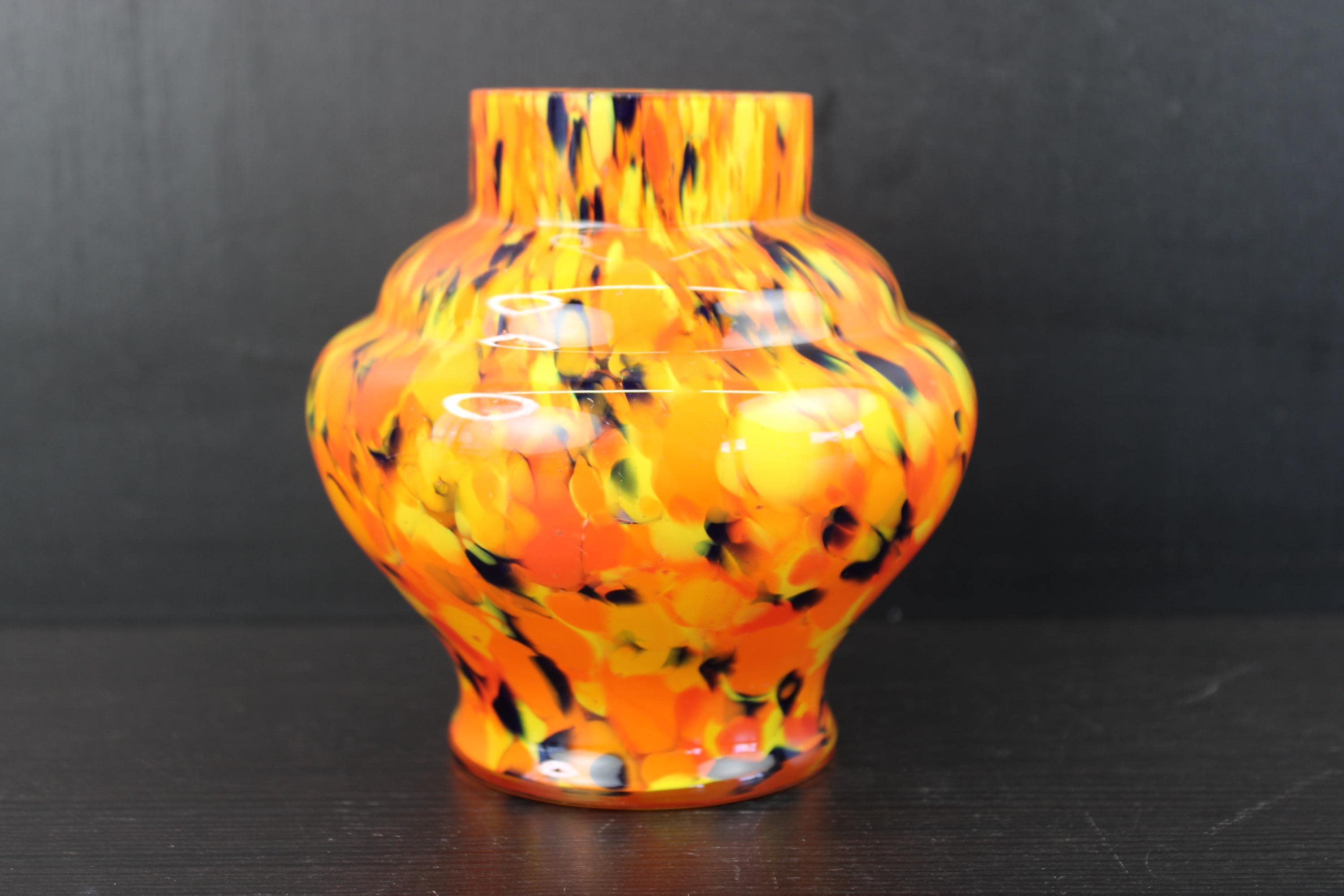 Art Deco Colorful Splatter Vase by Kralik. - Etsy