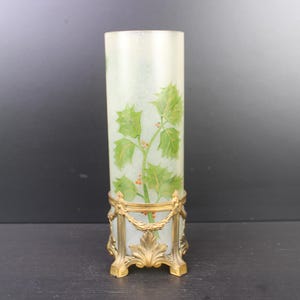Art Nouveau floral glass vase by François-Théodore Legras.