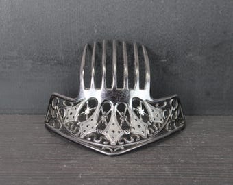 Antique Victorian black tiara hair comb.