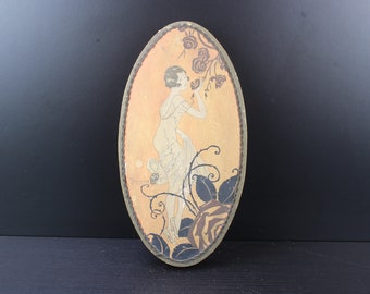 Art Deco cardboard chocolate sweet box signed.