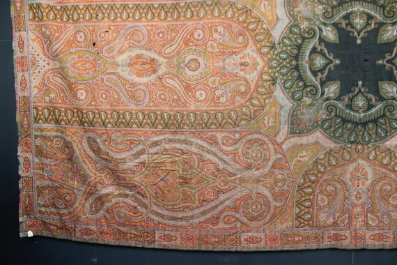 Antique large Victorian embroidered Kashmir paisl… - image 3