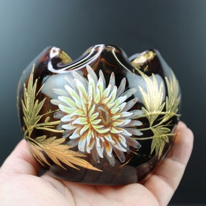 Art Nouveau enamel painted glass vase by François-Théodore Legras.