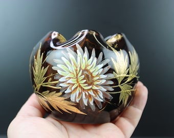 Jarrón de vidrio pintado con esmalte Art Nouveau de François-Théodore Legras.
