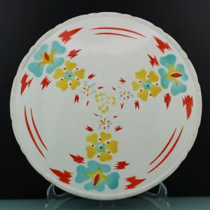 Art Deco Blumen Steingut Serviertablett Platte.