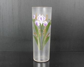 Art Nouveau enamel painted floral vase by François-Théodore Legras.