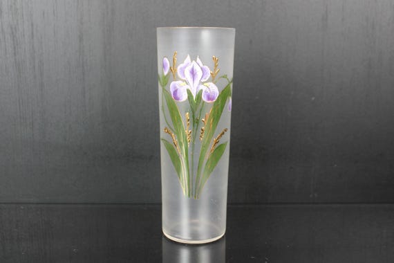 Art Nouveau enamel painted floral vase by François-Théodore Legras.
