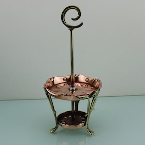 Art Nouveau brass copper fruit knife holder by B H Son.