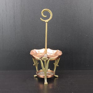 Art Nouveau brass copper fruit knife holder by B H Son.