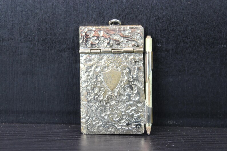 Antique Silver Plated Floral Hand Held Notebook. - Etsy