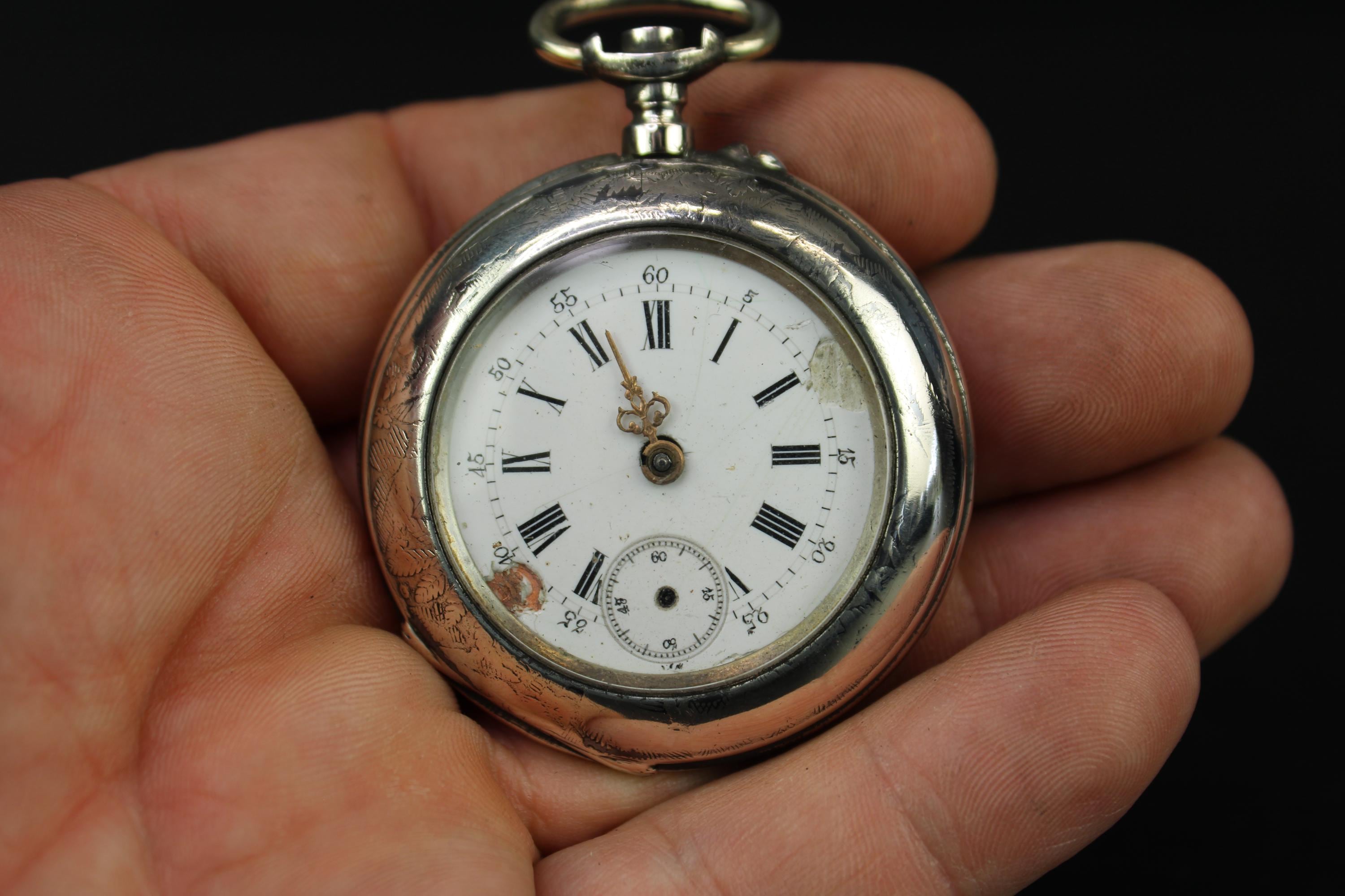 Antique 800 Silver Cylindre 10 Rubis Pocket Watch. - Etsy