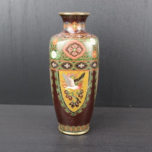 Antique Japanese enameled cloisonné vase meiji period 1868 - 1912